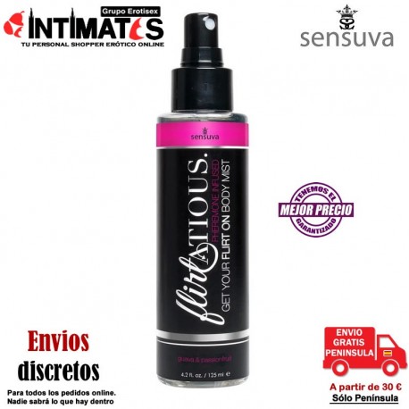 Flirtatious - Fruta de la pasión · Bruma corporal con feromonas · Sensuva, que puedes adquirir en intimates.es "Tu Sexshop Online" 