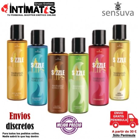 Sizzle Lips - Butter Rum 125 ml · Gel de masaje efecto calor · Sensuva, que puedes adquirir en intimates.es "Tu Sexshop Online" 