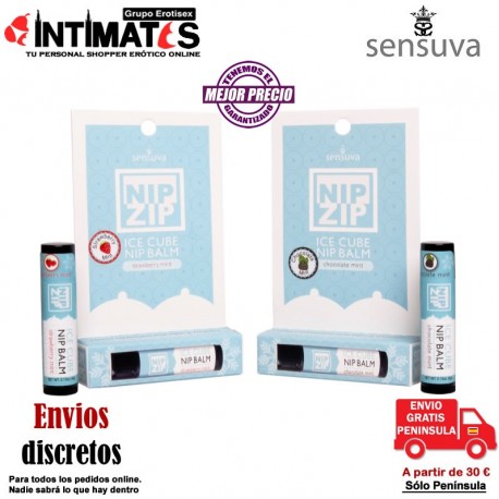 Nip Zip - Chocolate y menta · Bálsamo labial vibrante · Sensuva, que puedes adquirir en intimates.es "Tu Sexshop Online"