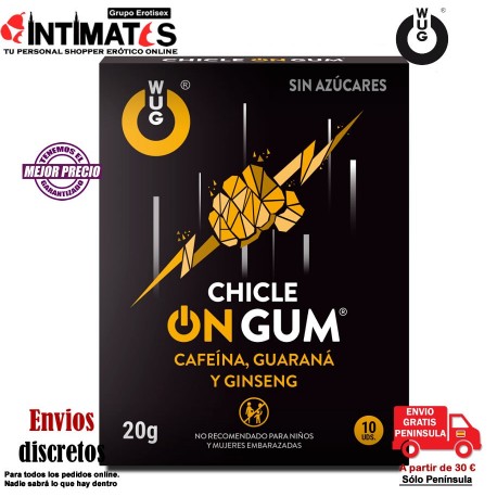 WUG On Gum · Ideal para deportes extremos-10 chicles · Functional Gums, que puedes adquirir en intimates.es "Tu Personal Shopper Erótico Online" 