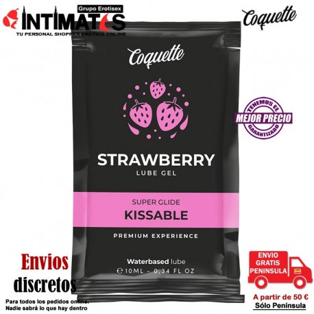 Strawberry · Lubricante a base de agua besable 10ml · Coquette