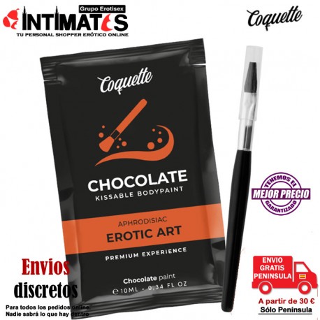 Pintura corporal de chocolate · Formato bolsillo 10ml · Coquette, que puedes adquirir en intimates.es "Tu Personal Shopper Erótico Online" 