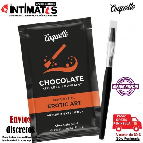 Pintura corporal de chocolate · Formato bolsillo 10ml · Coquette, que puedes adquirir en intimates.es "Tu Personal Shopper Erótico Online"