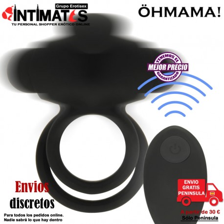 Anillo vibrador control remoto doble anilla - Negro · ÖhMama, que puedes adquirir en intimates.es "Tu Personal Shopper Erótico Online" 
