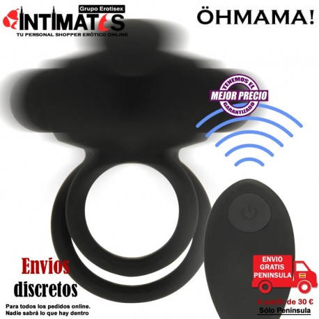 Anillo vibrador control remoto doble anilla - Negro · ÖhMama, que puedes adquirir en intimates.es "Tu Personal Shopper Erótico Online"