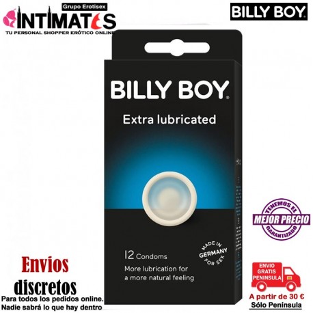 Extra lubricated · Preservativos 12 Uds. · Billy Boy, que puedes adquirir en intimates.es "Tu Personal Shopper Erótico Online"