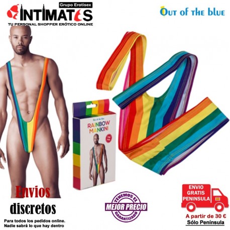 Rainbow Mankini · Traje de baño para hombre · Out Of The Blue, que puedes adquirir en intimates.es "Tu Personal Shopper Erótico Online"