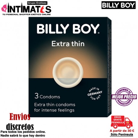 Extra thin · Preservativos 3 Uds. · Billy Boy, que puedes adquirir en intimates.es "Tu Personal Shopper Erótico Online" 