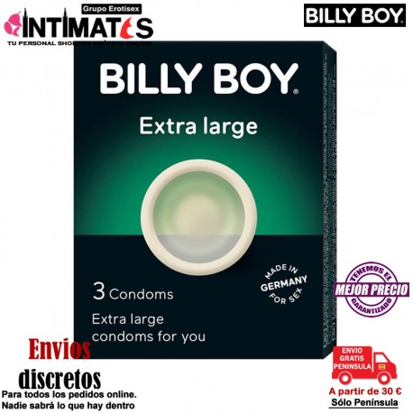 Extra large XXL · Preservativos 3 Uds. · Billy Boy, que puedes adquirir en intimates.es "Tu Personal Shopper Erótico Online" 