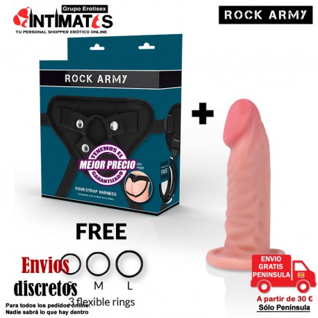 Arnés + Dildo realista Dual Sensitive Tiger - 140mm · Rock Army, que puedes adquirir en intimates.es "Tu Personal Shopper Erótico Online" 