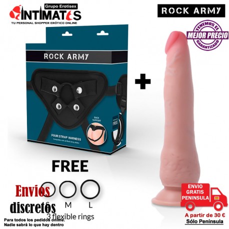 Arnés + Dildo realista Dual Sensitive Crusader - 215mm · Rock Army, que puedes adquirir en intimates.es "Tu Personal Shopper Erótico Online" 