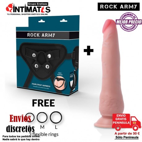 Arnés + Dildo realista Dual Sensitive Crusader - 215mm · Rock Army, que puedes adquirir en intimates.es "Tu Personal Shopper Erótico Online"