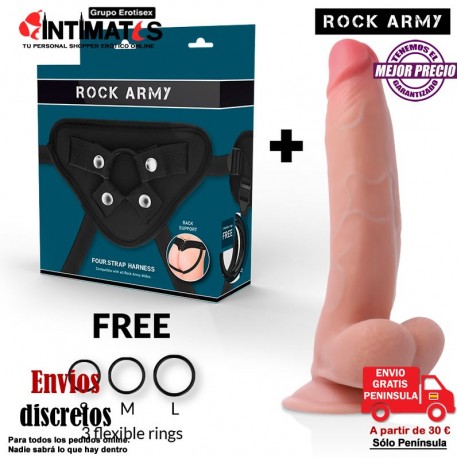 Arnés + Dildo realista Dual Sensitive Leopard - 230mm · Rock Army, que puedes adquirir en intimates.es "Tu Personal Shopper Erótico Online"