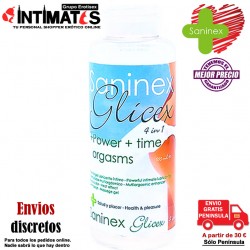 Glicex + Power + Time · Extra lubricante 4 en 1 · Saninex