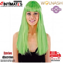 Cabaret Wigs · Peluca verde larga para fiestas · Wolnash