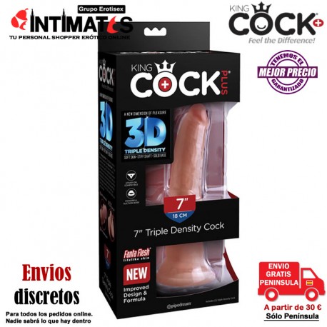 Triple Density Cock 7" · Pene de triple densidad · King Cock Plus, que puedes adquirir en intimates.es "Tu Personal Shopper Erótico Online"