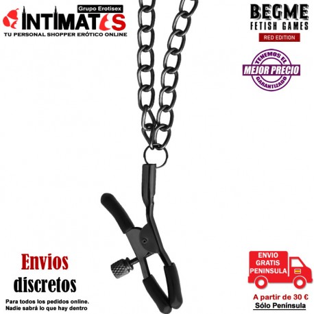 Collar con cadenas y pinzas para los pezones · Begme Red Edition, que puedes adquirir en intimates.es "Tu Personal Shopper Erótico Online"
