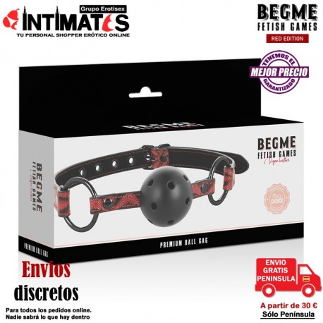 Mordaza de cuero vegano con bola · Begme Red Edition, que puedes adquirir en intimates.es "Tu Personal Shopper Erótico Online" 