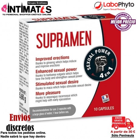 SupraMen - 10 caps. · cápsulas 4 en 1 · LaboPhyto , que puedes adquirir en intimates.es "Tu Personal Shopper Erótico Online" 