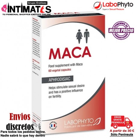 Maca - 60 vegetal cáps · ayuda a mantener el vigor y la vitalidad · LaboPhyto, que puedes adquirir en intimates.es "Tu Personal Shopper Erótico Online" 