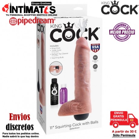 Squirting Cock 11" w/Balls Flesh · Consolador eyaculador · King Cock, que puedes adquirir en intimates.es "Tu Personal Shopper Erótico Online" 