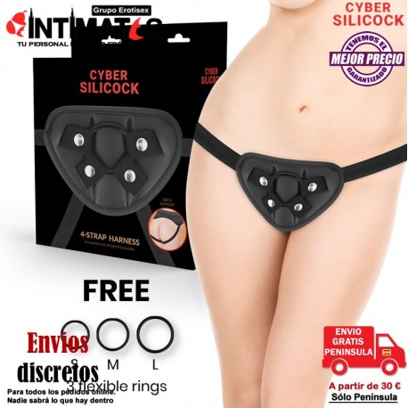 Arnés universal con 3 anillos de silicona · Cyber Silicock, que puedes adquirir en intimates.es "Tu Personal Shopper Erótico"