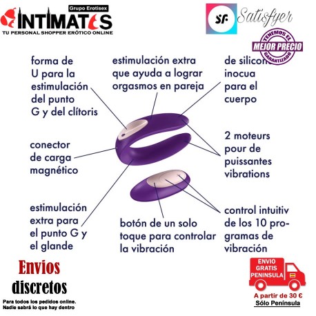 Double Plus Remote · Vibrador para parejas · Satisfyer, que puedes adquirir en intimates.es "Tu Personal Shopper Erótico"