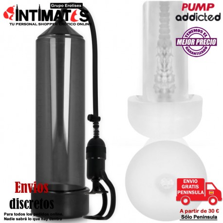 Power Pump RX 5 - Black · Bomba de succión con masturbador · Pumped addicted, que puedes adquirir en intimates.es "Tu Personal Shopper Erótico"