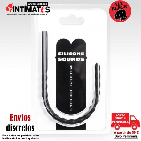 Silicone Sounds · Sonda uretral de silicona 6-8 mm · All Black, que puedes adquirir en intimates.es "Tu Personal Shopper Erótico"