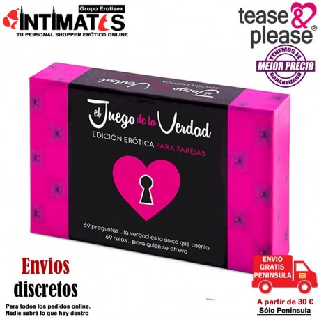El Juego de la Verdad · Edición erótica para parejas · Tease&Please, que puedes adquirir en intimates.es "Tu Personal Shopper Erótico"