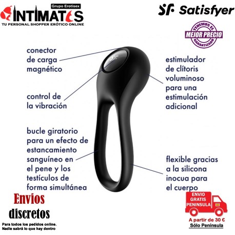 Majestic Duo · Anillo doble para pene y testículos · Satisfyer, que puedes adquirir en intimates.es "Tu Personal Shopper Erótico"