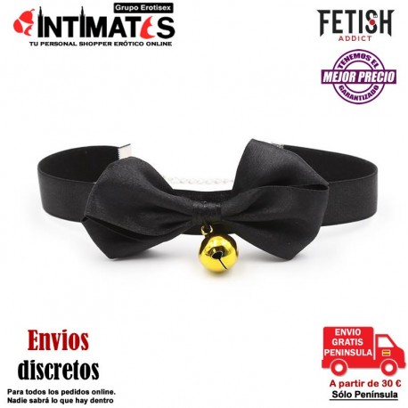 Collar con lazo y cascabel 29 cm - Negro · Fetish Addict, que puedes adquirir en intimates.es "Tu Personal Shopper Erótico"