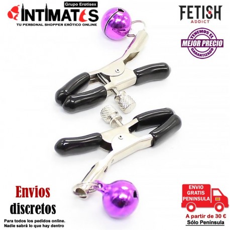 Single Bell · Pinzas para pezones con cascabel púrpura · Fetish Addict, que puedes adquirir en intimates.es "Tu Personal Shopper Erótico"