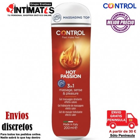 Hot Passion 3 en 1 · Masajea, estimula y lubrica · Control, que puedes adquirir en intimates.es "Tu Personal Shopper Erótico"