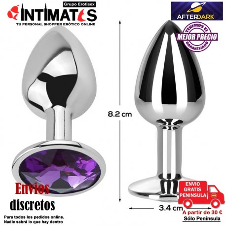 Purple · Plug anal de aluminio con joya en su base - M · AfterDark, que puedes adquirir en intimates.es "Tu Personal Shopper Erótico"