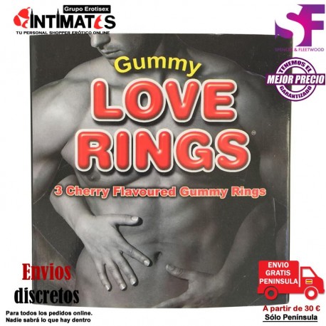 Gummy Love Rings · 3 anillos de gominola para el pene · Spencer & Fleetwood, que puedes adquirir en intimates.es "Tu Personal Shopper Erótico"