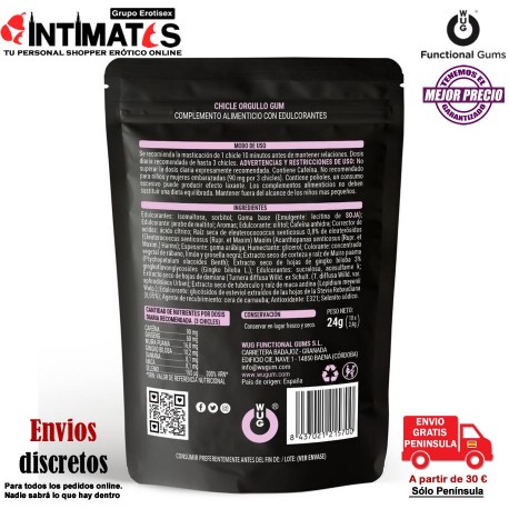 Orgullo · Mastica y disfruta · 10 chicles · WUG, que puedes adquirir en intimates.es "Tu Personal Shopper Erótico"