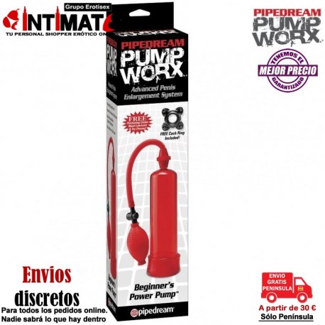 Beginner's Power Pump · Bomba de erección para principiantes · Pump Worx , que puedes adquirir en intimates.es "Tu Personal Shopper Erótico"