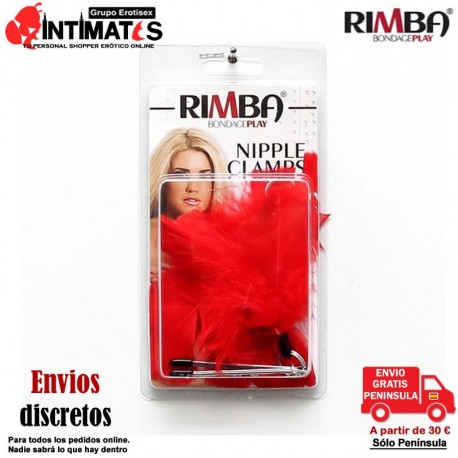 Pinzas para pezones de metal y plumas · Rimba , que puedes adquirir en intimates.es "Tu Personal Shopper Erótico"