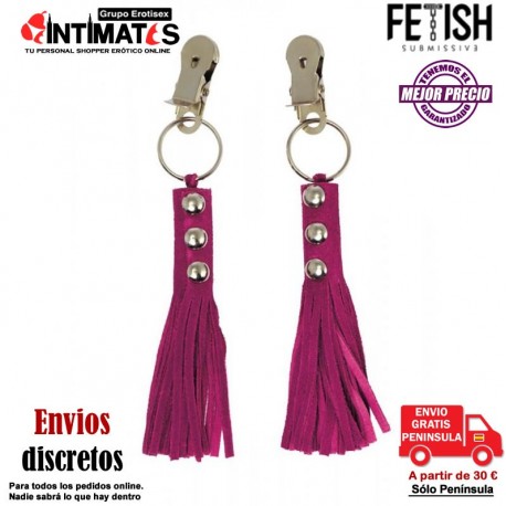 Pinzas para pezones de metal y cuero rosa · Rimba , que puedes adquirir en intimates.es "Tu Personal Shopper Erótico"