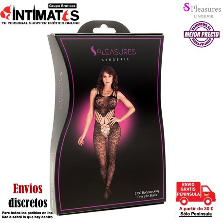 Bodystocking de red con motivos florales · Pleasures Lingerie , que puedes adquirir en intimates.es "Tu Personal Shopper Erótico"