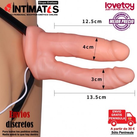 Unisex Hollow · Arnés doble con consolador hueco y vibración · Lovetoy , que puedes adquirir en intimates.es "Tu Personal Shopper Erótico"
