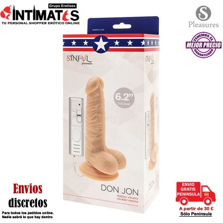 Don Jon - Skin · Realistic Vibrator 155mm · Sinful Pleasures , que puedes adquirir en intimates.es "Tu Personal Shopper Erótico"