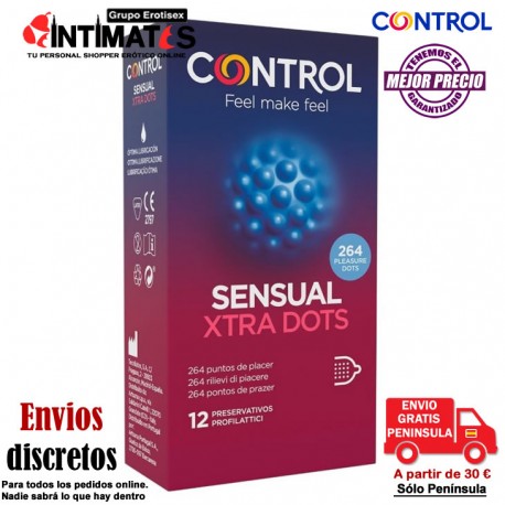Sensual Xtra Dots 12 u. · Preservativos con 264 puntos de placer · Control , que puedes adquirir en intimates.es "Tu Personal Shopper Erótico"