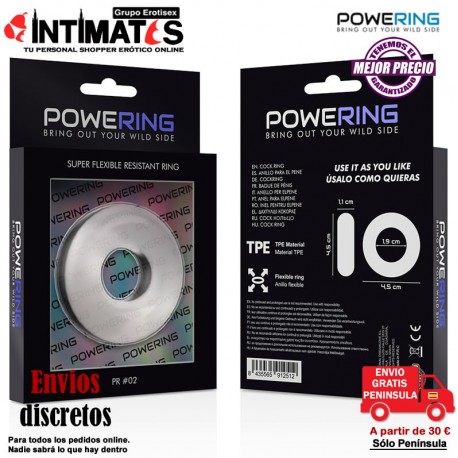 PR 02 · Anillo para el pene súper flexible · Powering, que puedes adquirir en intimates.es "Tu Personal Shopper Erótico"