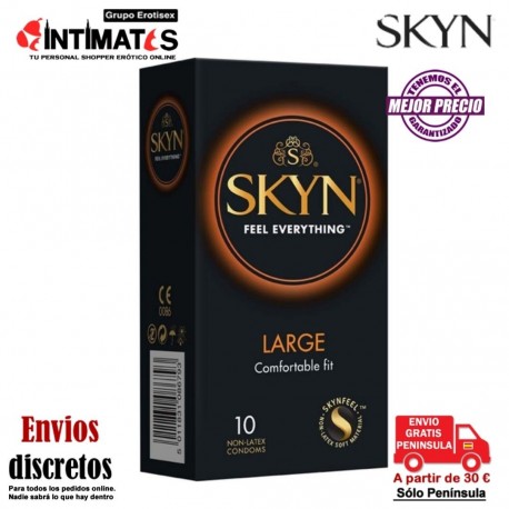 Large 10 uds. · Más largo y más ancho · Skyn, que puedes adquirir en intimates.es "Tu Personal Shopper Erótico"