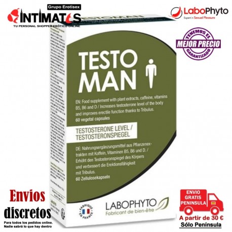 TestoMan - 60 cáps. · Aumenta los niveles de testosterona · LaboPhyto, que puedes adquirir en intimates.es "Tu Personal Shopper Erótico"