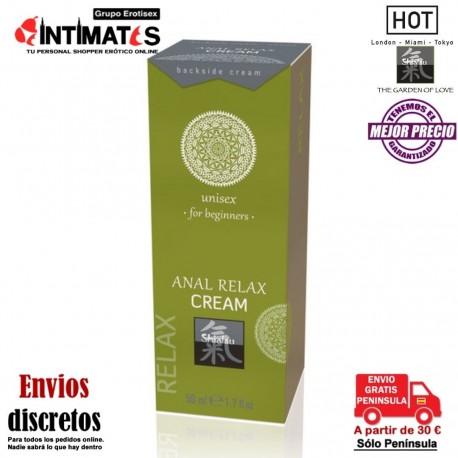Anal Relax · Crema para el coito anal relajado en principiantes 50ml · Shiatsu, que puedes adquirir en intimates.es "Tu Personal Shopper Erótico"