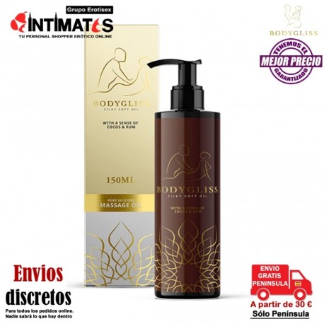 Silky soft oil · Aceite de masaje y lubricante en uno 150ml · Bodygliss, que puedes adquirir en intimates.es "Tu Personal Shopper Erótico"