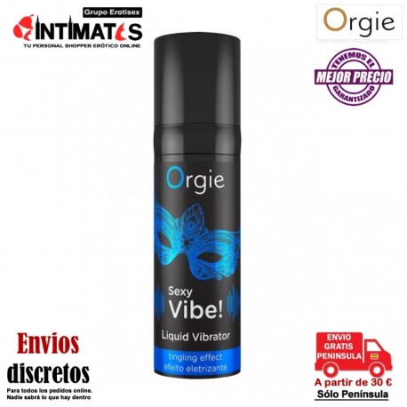 Sex Vibe! High Voltaje · Vibrador liquido · Extra Strong 15ml · Orgie, que puedes adquirir en intimates.es "Tu Personal Shopper Erótico"